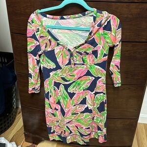 XS Lilly Pulitzer Multicolored 3/4 Length Sleeve Dress